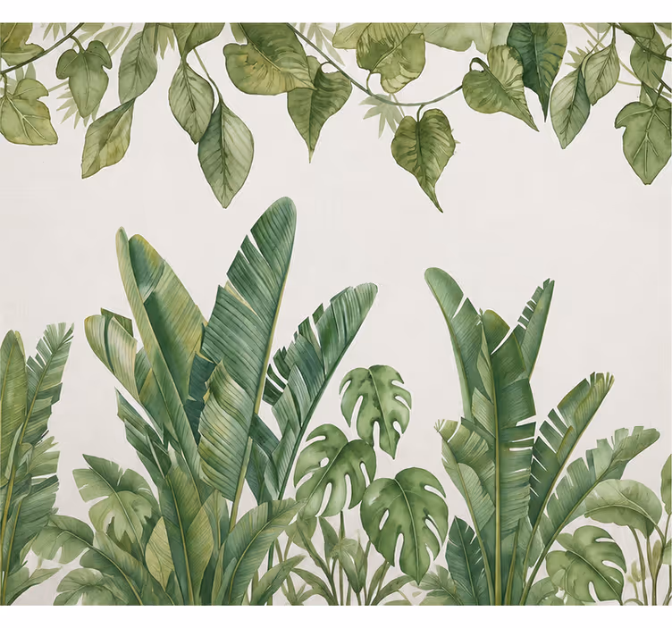 Fotobehang natuur grote groene bladeren - TenStickers