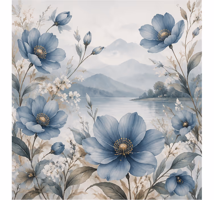 Fotobehang natuur blauwe bloem - TenStickers