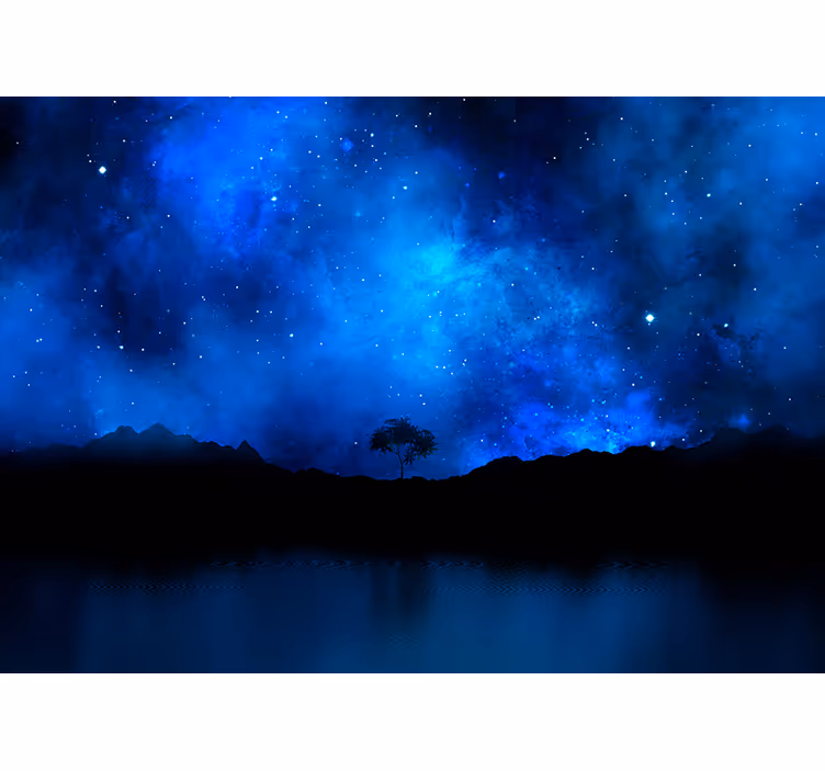Sterrennacht landschap fotobehang - TenStickers
