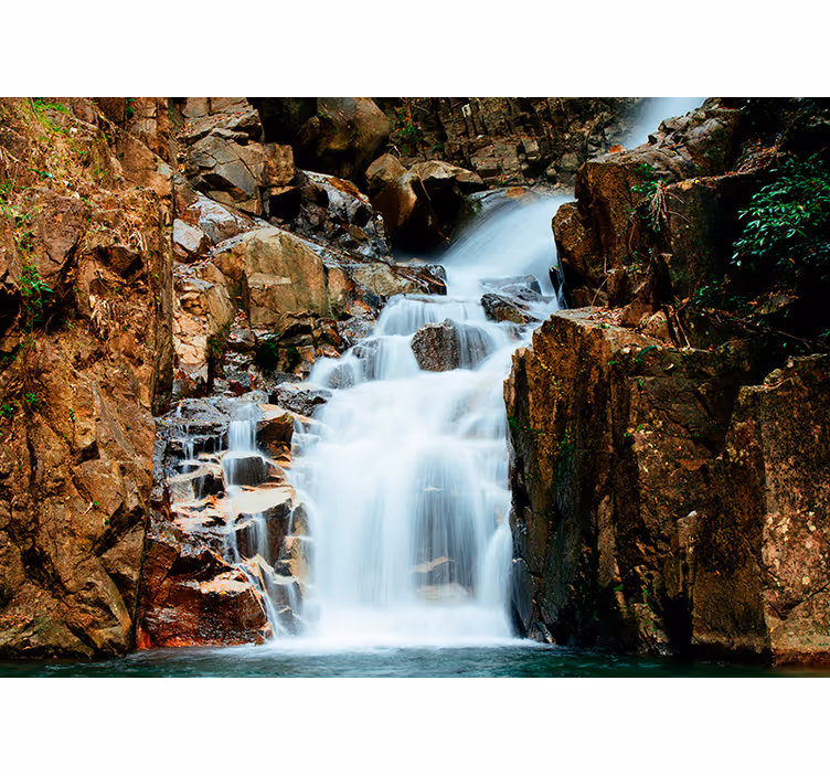 Fotobehang waterval rotsen - TenStickers