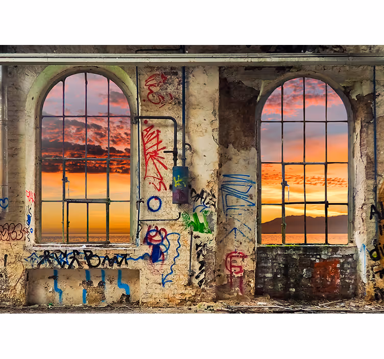 Fotobehang zee Zee met bergen uitzicht - TenStickers