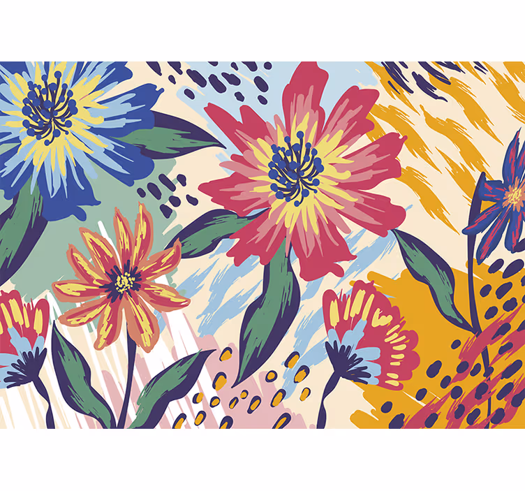 Bloemige uitbarsting fotobehang bloemen - TenStickers