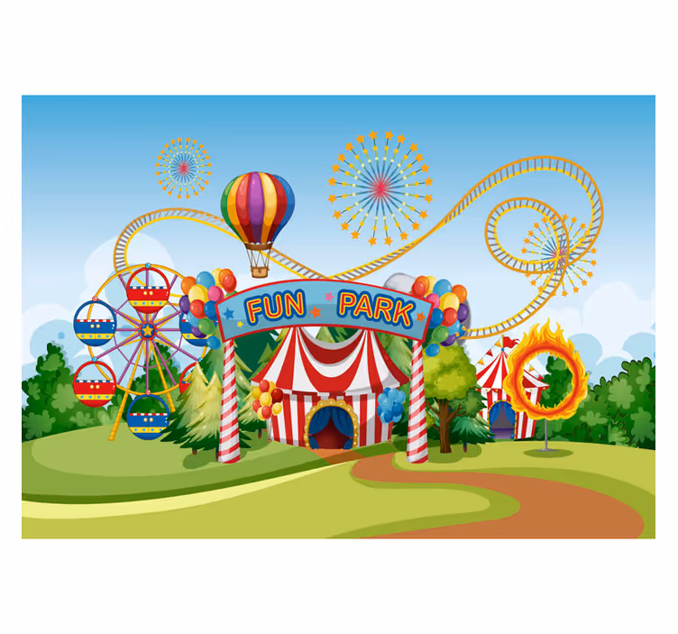 Attractiepark foto behang kinderkamer - TenStickers