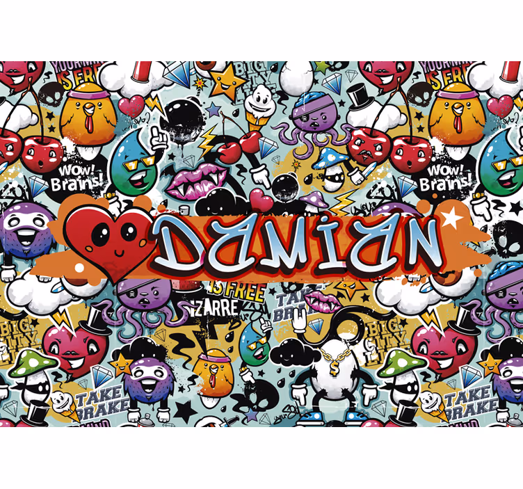 emoticons stedelijke kunst fotobehang - TenStickers