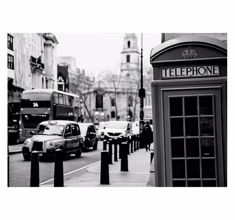 Zwart-wit London city fotobehang - TenStickers