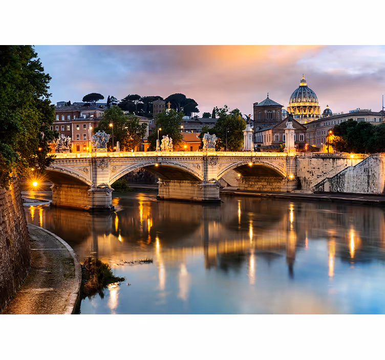 Fotobehang steden en landen rome's majestueuze brug - TenStickers