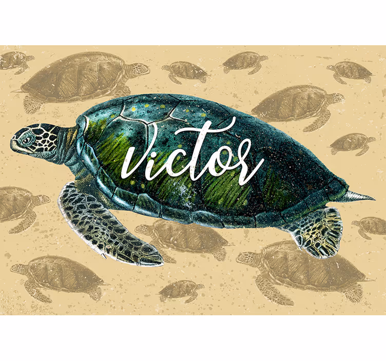Fotobehang dieren zeeschildpad avontuur - TenStickers