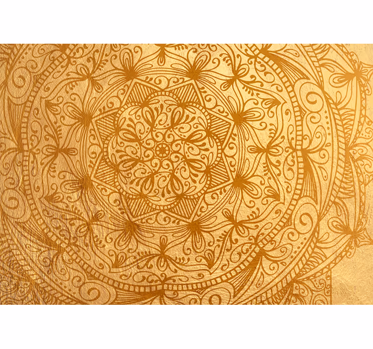 Mandala fotobehang met kleur goud - TenStickers