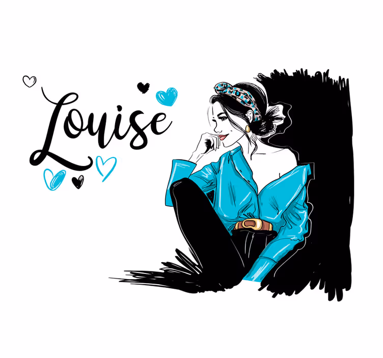 Fotobehang tekst stijlvolle vrouw illustratie - TenStickers