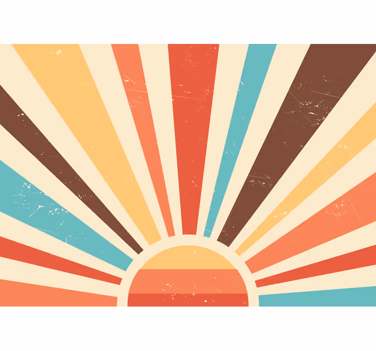 Abstracte vintage zonsondergang fotobehang - TenStickers