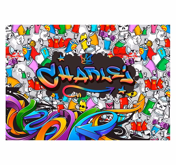 Graffiti fotobehang met aangepaste naam - TenStickers
