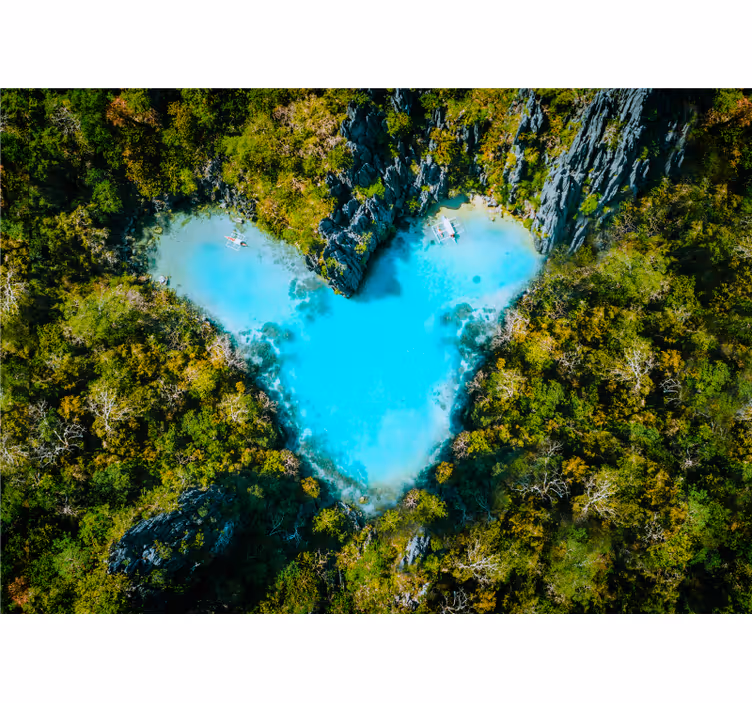 Hartvormige lagune fotobehang liefde - TenStickers