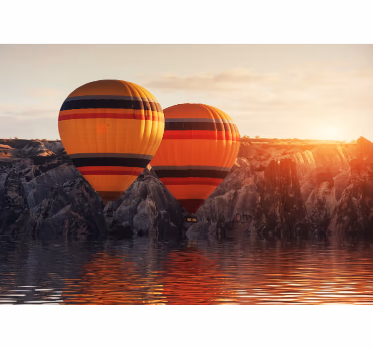 Zwevende hete lucht foto behang natuur - TenStickers