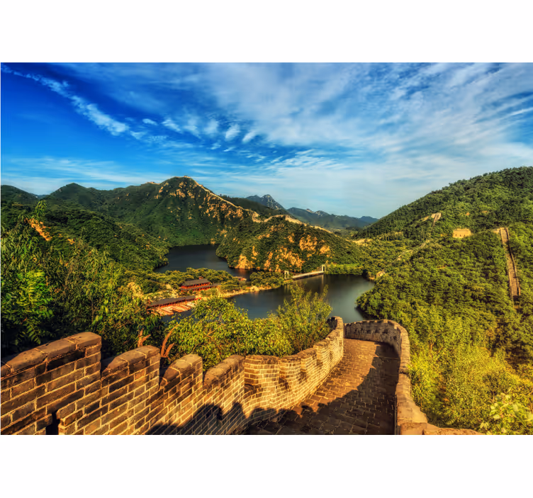 Fotobehang landschap grote muur uitzicht - TenStickers