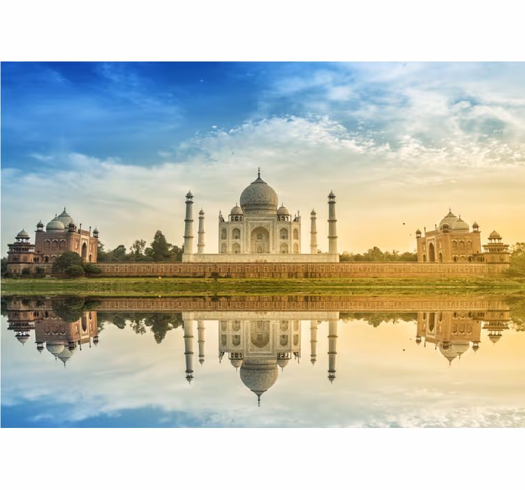 Fotobehang steden en landen taj mahal spiegelbeeld - TenStickers