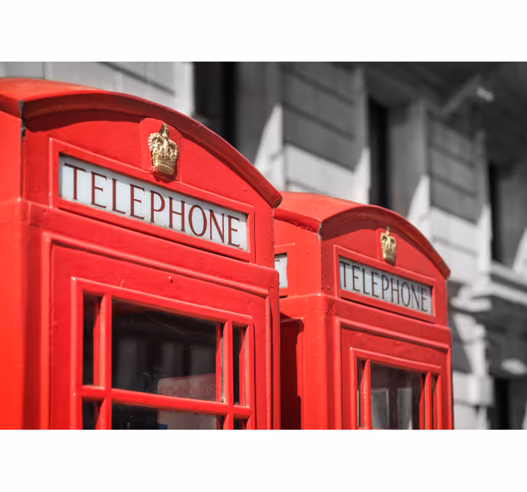 Iconische rode telefooncellen fotobehang London - TenStickers