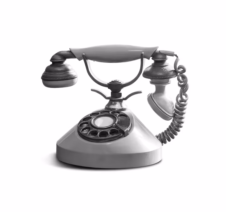 Retro telefoon close-up fotobehang woonkamer - TenStickers