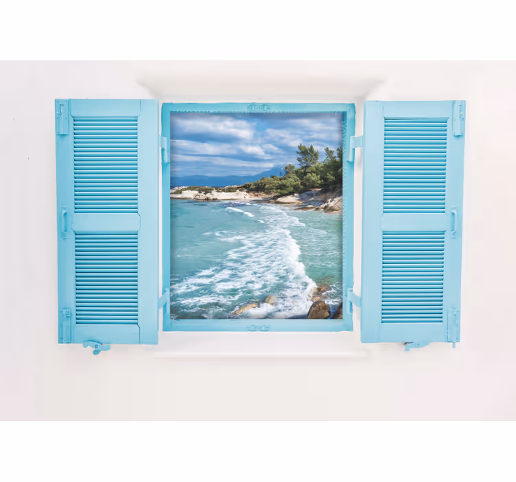 Rustig uitzicht op de kust fotobehang strand - TenStickers