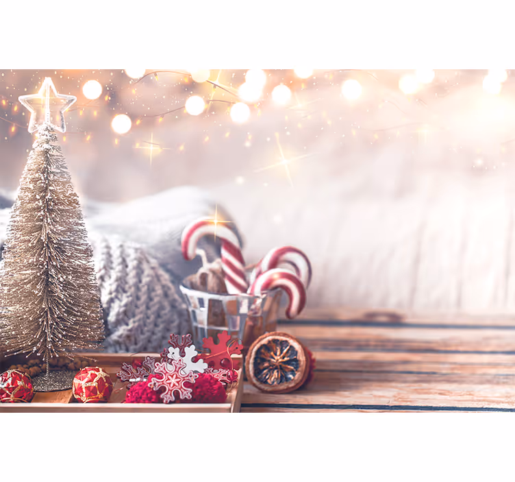 Vrolijke vakantiesfeer fotobehang kerst - TenStickers