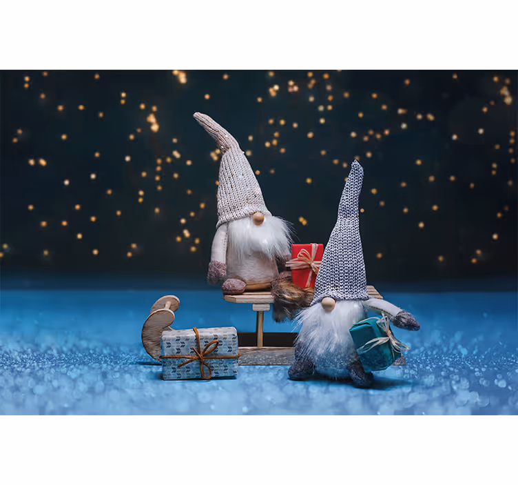 Fotobehang kerst feestelijke gnome viering - TenStickers