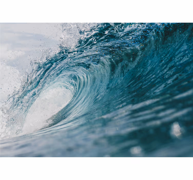 Dynamische oceaan golf fotobehang strand - TenStickers