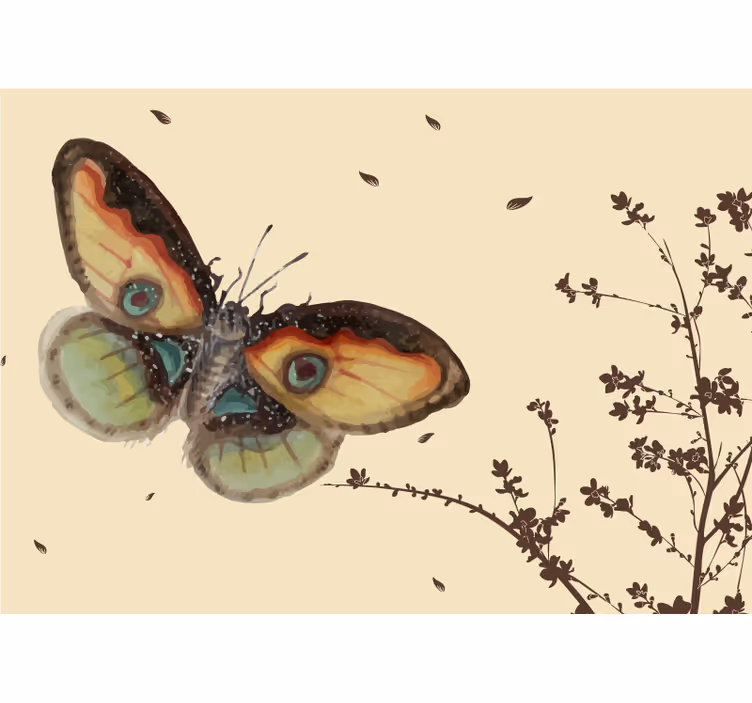 Fotobehang dieren grote vlinder tentoonstelling - TenStickers