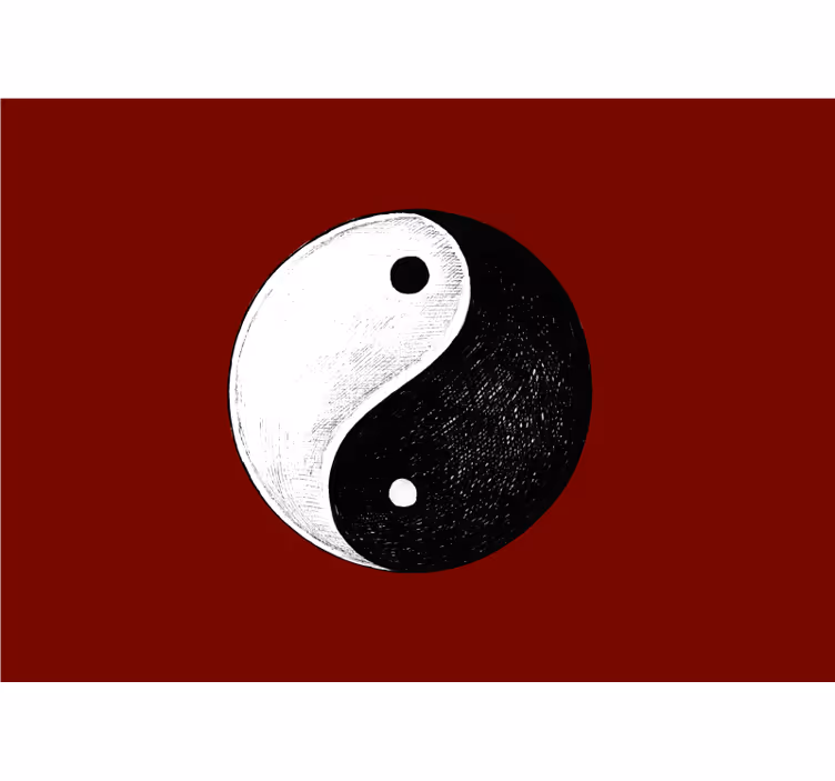 Yin yang-symbool fotobehang hoofd slaapkamer - TenStickers
