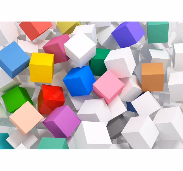 Abstract fotobehang kleurrijke geometrische vormen - TenStickers