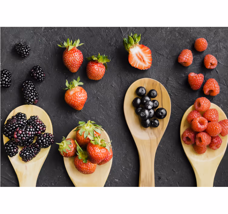 Fotobehang bloemen berry collectie display - TenStickers