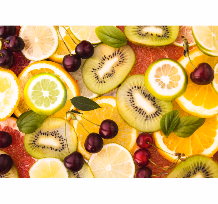 Fotobehang bloemen gesneden citrusmix - TenStickers