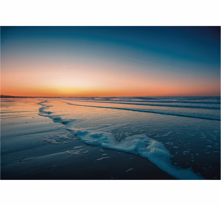 Zonsondergang oceaan golven foto behang natuur - TenStickers