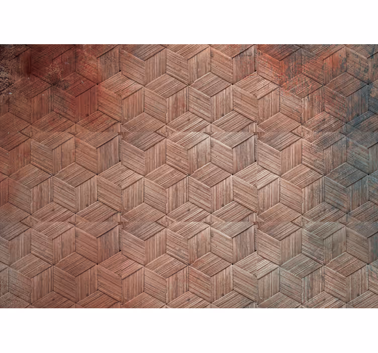 Geometrisch houtpatroon fotobehang ander print - TenStickers