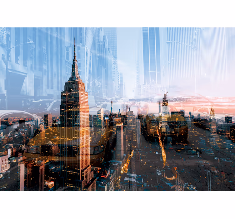 Skyline van de staat empire foto behang New York - TenStickers