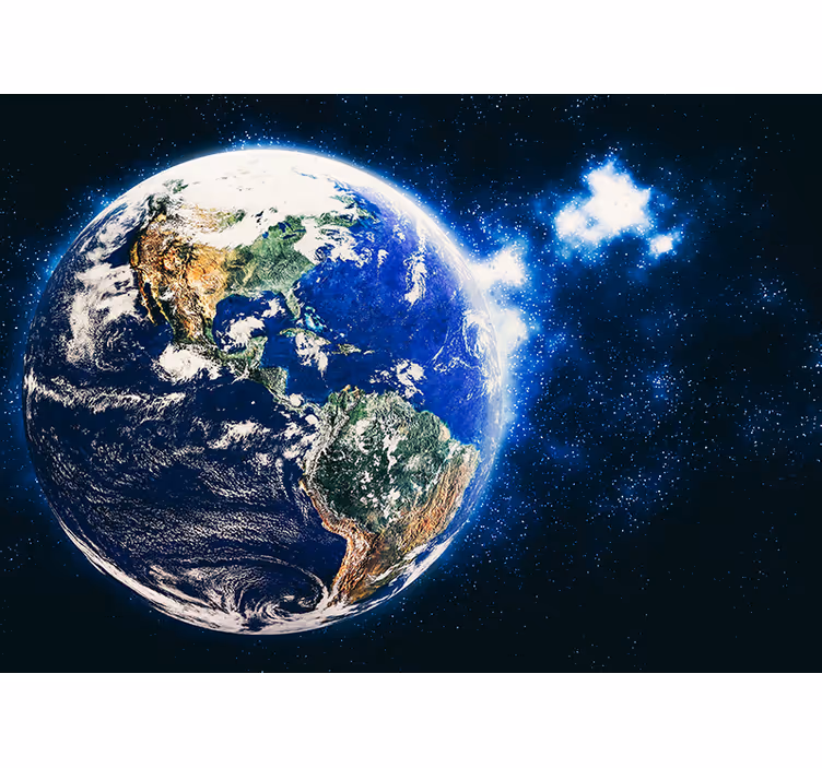 Planetaire weergave vanuit de baan foto behang ruimte - TenStickers