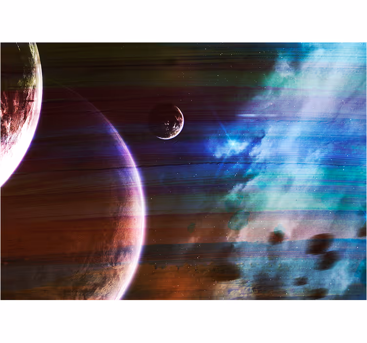 Kosmische planetaire scène foto behang ruimte - TenStickers