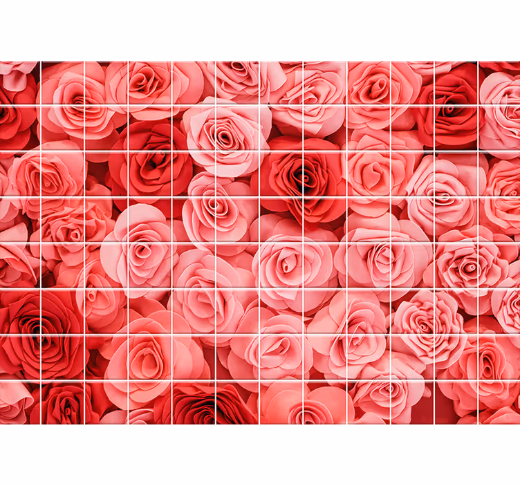 Rozenboeket display fotobehang bloemen - TenStickers