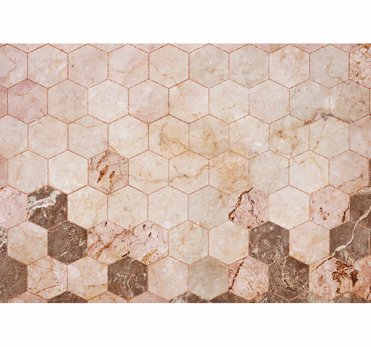 Hexagonaal marmerpatroon fotobehang stenen - TenStickers