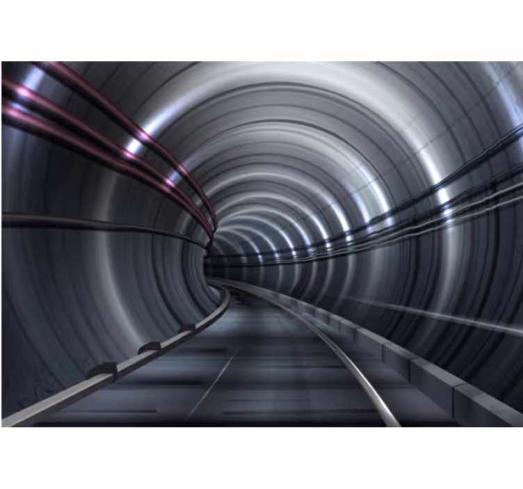 Fotobehang voertuigen futuristische metrotunnel - TenStickers