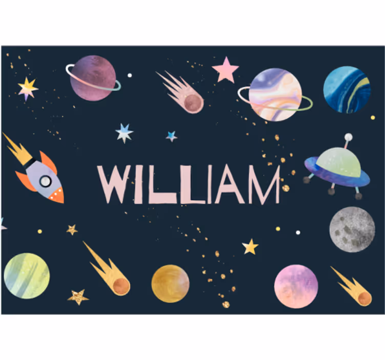 Raket en planeten foto behang ruimte - TenStickers