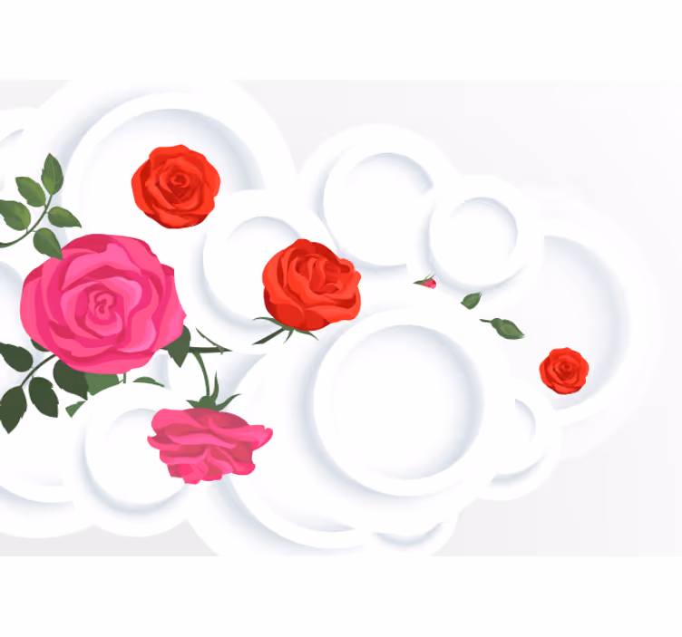 Rozenbloemstuk fotobehang bloemen - TenStickers