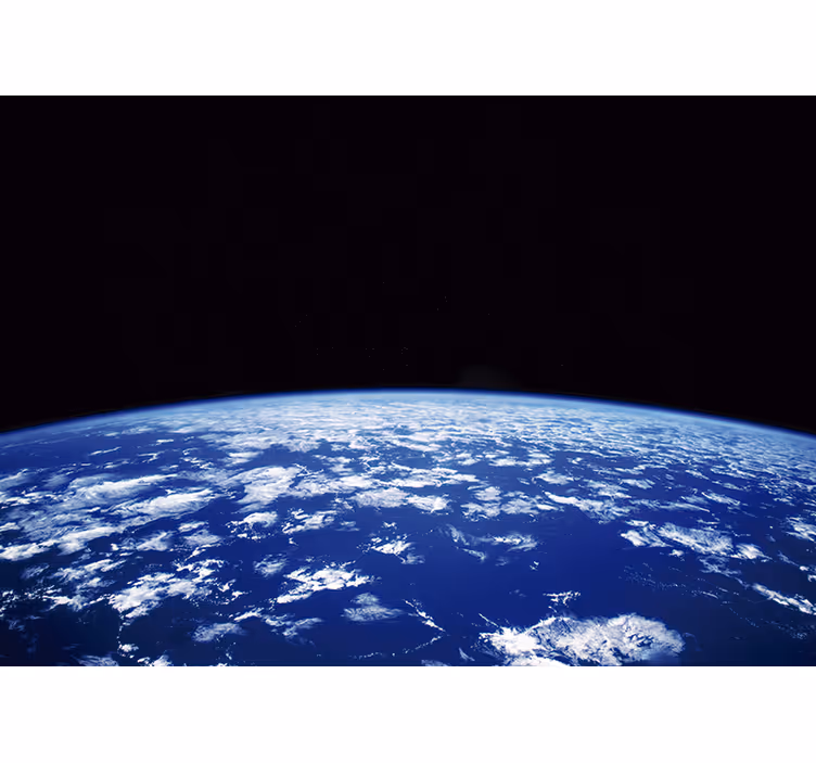 Planeet gezien vanuit de baan foto behang ruimte - TenStickers