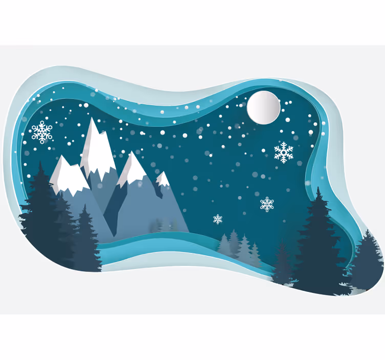 Winters berglandschap foto behang bergen - TenStickers