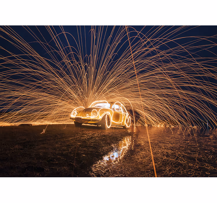 Fotobehang voertuigen klassieke autovonkingen - TenStickers