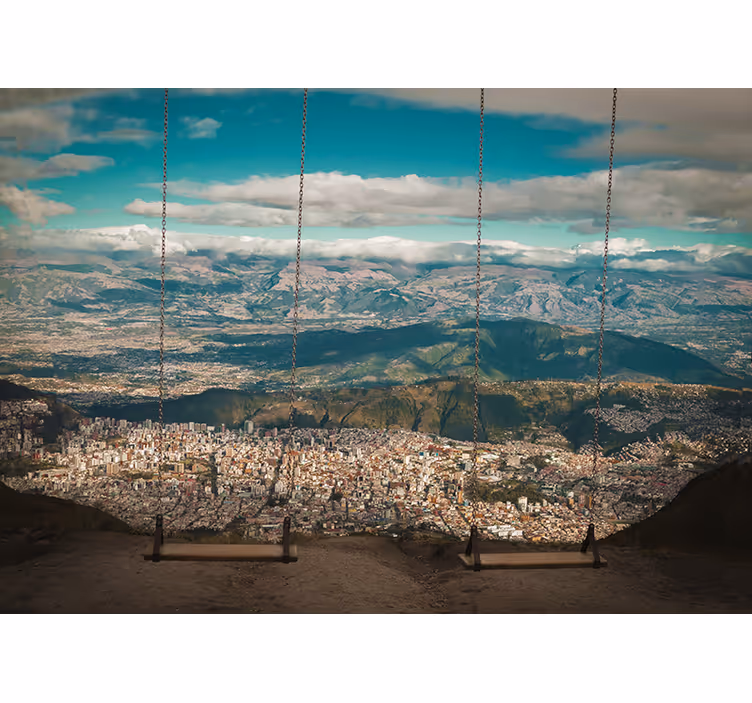 Fotobehang steden en landen panoramisch stadszicht - TenStickers