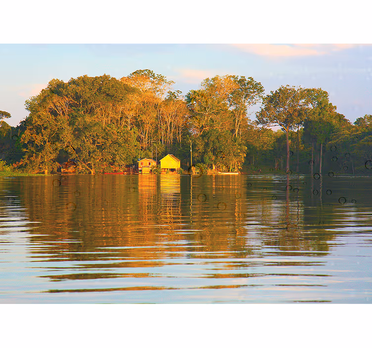 Serene waterlandschap weerspiegeling fotobehang landschap - TenStickers