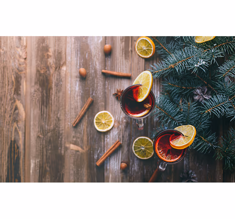 Fotobehang kerst glühwein presentatie - TenStickers