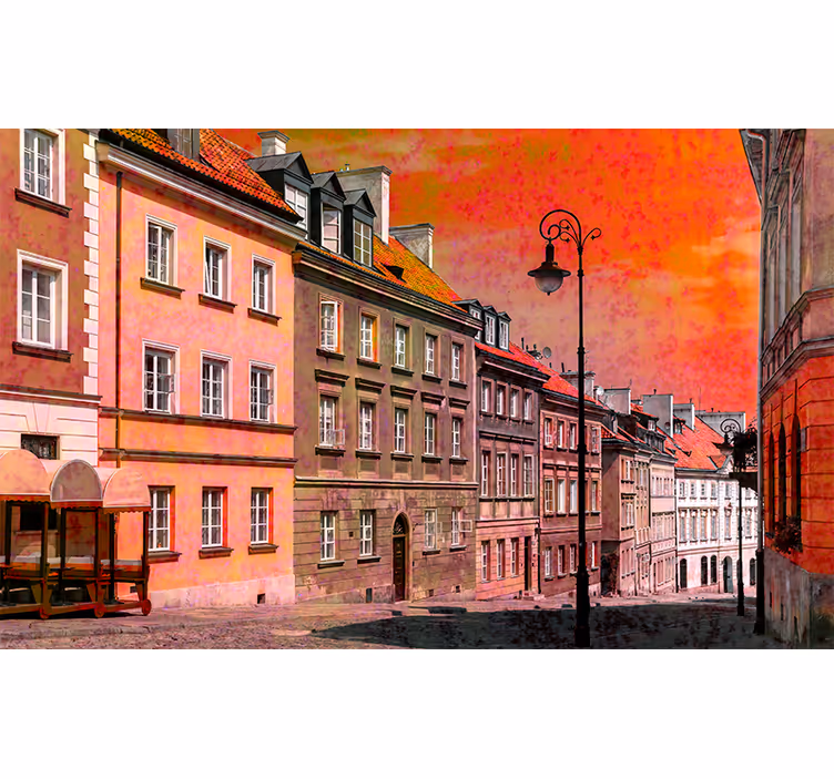 Charmante europese straat fotobehang steden en landen - TenStickers
