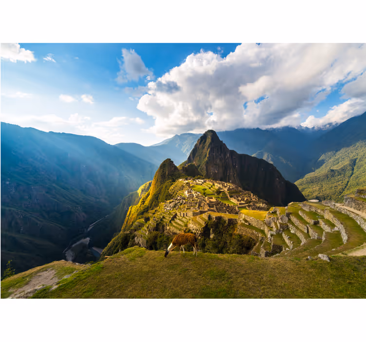 Fotobehang landschap machu picchu panorama - TenStickers