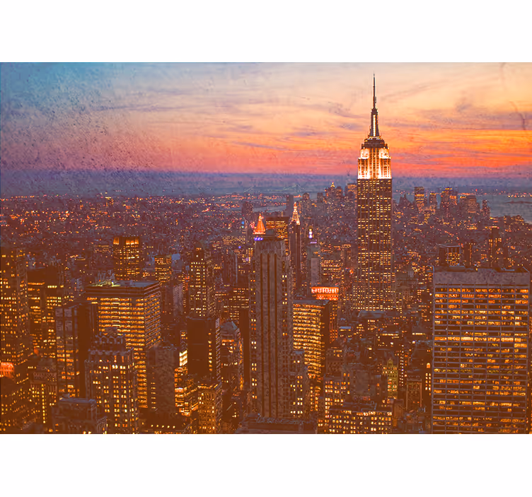 Fotobehang steden en landen empire state zonsondergang - TenStickers