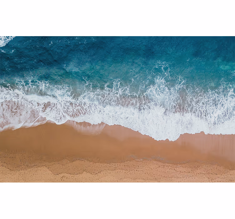 Fotobehang strand golfpatronen zeelandschap - TenStickers